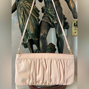 Vintage Pink Leather Clutch